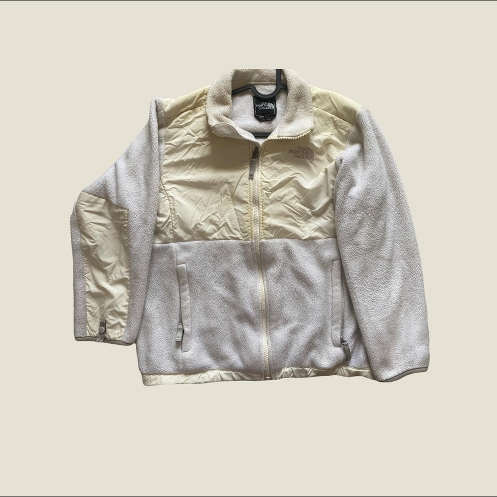 North face fleece white/cream zip up